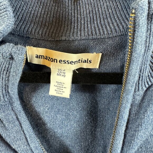 Amazon Essentials Men’s Full Zip Cotton Sweater Jacket Blue XL - Picture 7 of 9